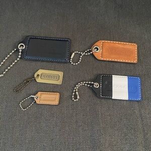 Coach Multicolor Leather Keychain lot of 5 bag charms